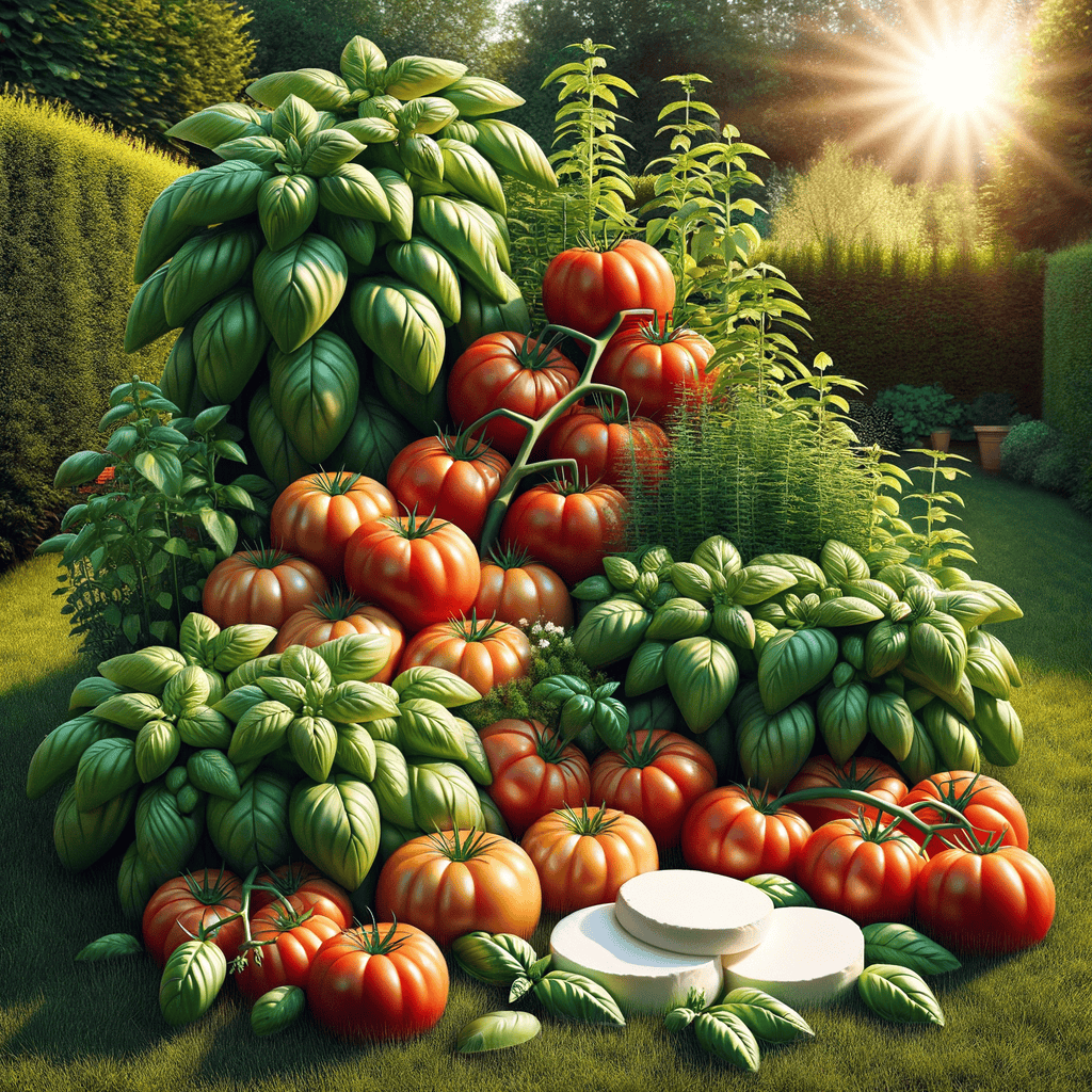 Illustration of grow caprese salad garden