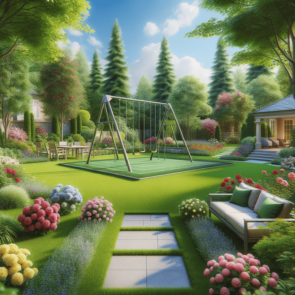 Illustration of now landscaping post swingset